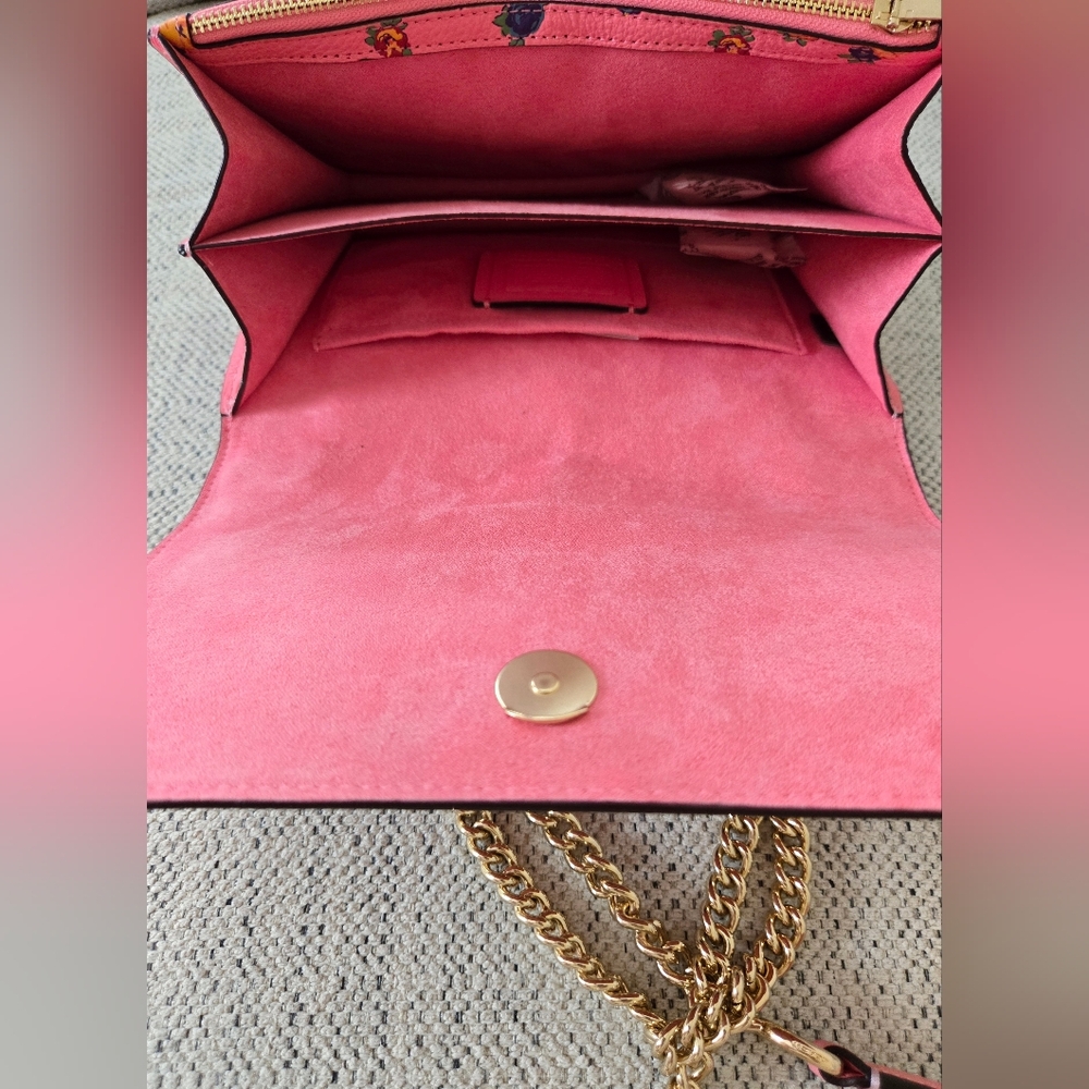 NWT COACH Leather Crossbody Pink Lemonade Floral Bag - Picture 5 of 16